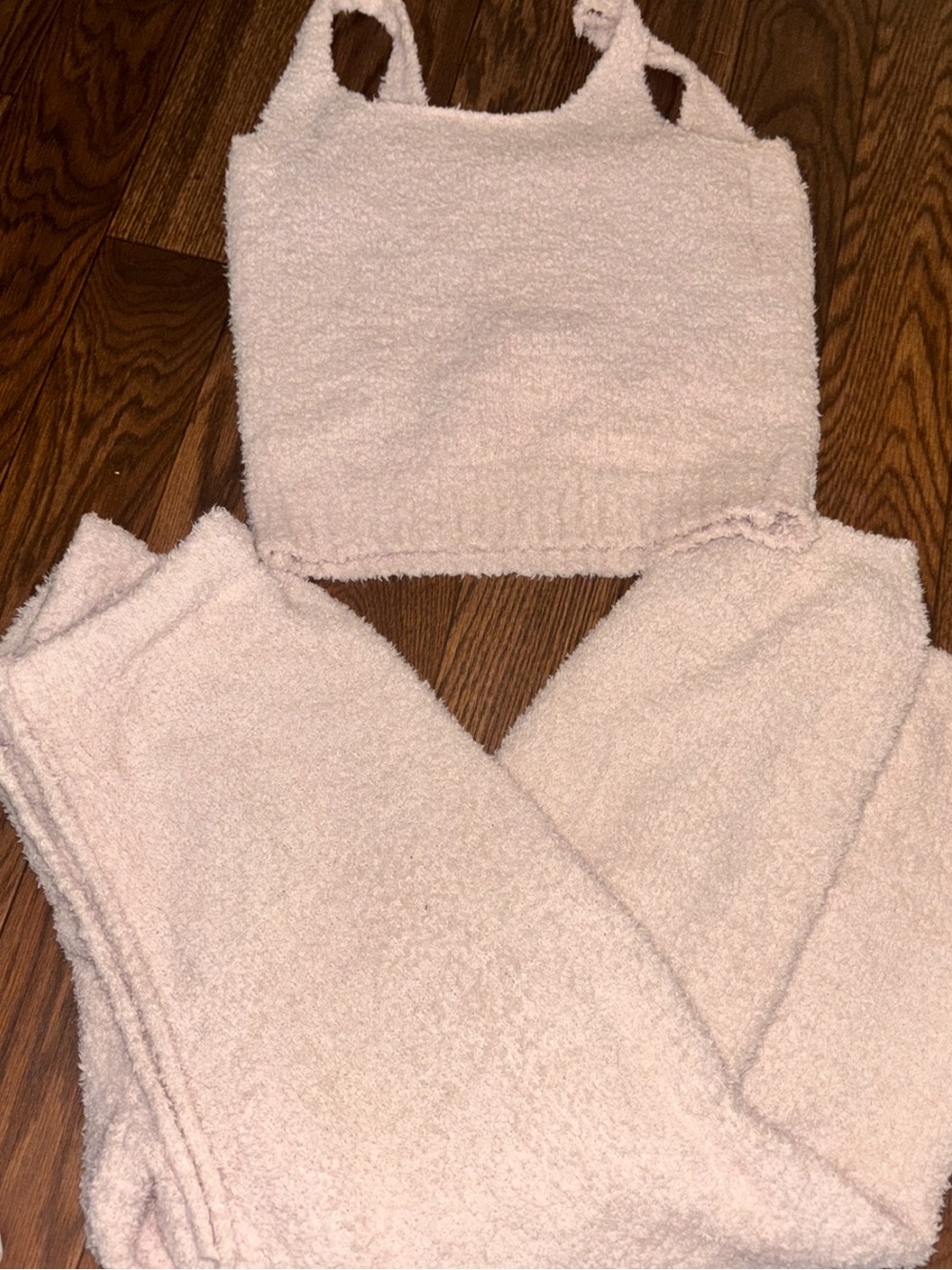 Skims cozy knit soft pink set (tank and pants) size large